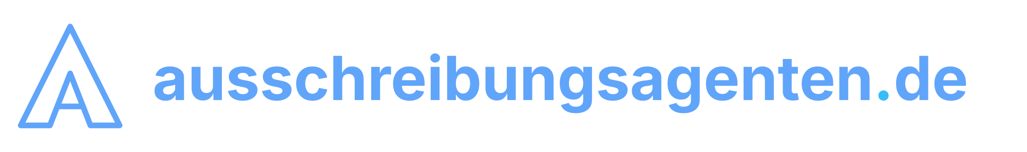 Wortmarke Ausschreibungsagenten.de – Neon-Blau auf Dunkel